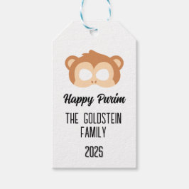Purim monkey masker gemaskerd kostuum cadeaulabel