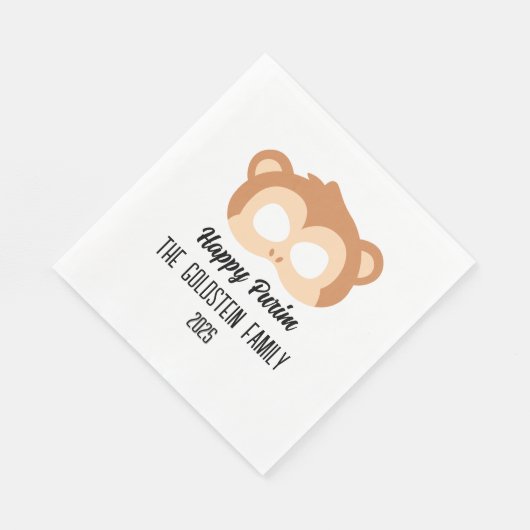 Purim Monkey masker gemaskerd kostuum Servet (Hoek)