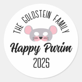 Purim mousemask masquerade kostuum ronde sticker