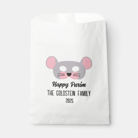 Purim muismasker gemaskerd kostuum bedankzakje (Voorkant)