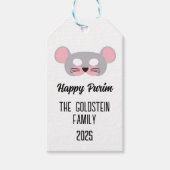 Purim muismasker gemaskerd kostuum cadeaulabel (Voorkant)