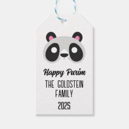 Purim panda beer maskerade kostuum cadeaulabel