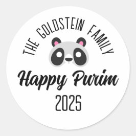 Purim panda beer maskerade kostuum ronde sticker