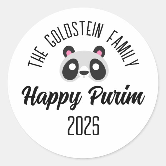 Purim panda beer maskerade kostuum ronde sticker (Voorkant)