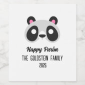 Purim panda beer maskerade kostuum wijn etiket (Enkel label)
