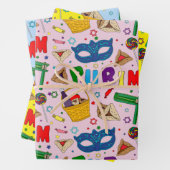 Purim - Papierlade met onmiddellijke verpakking 3 Inpakpapier Vel (In situ)