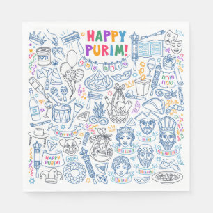 Purim Party Napkins - Festive Jewish Design Servet