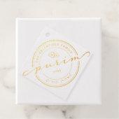 Purim Personated Script Real Gold Foil Label (Met doos)