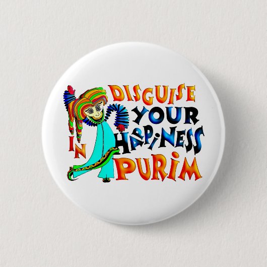 Purim Ronde Button 5,7 Cm (Voorkant)