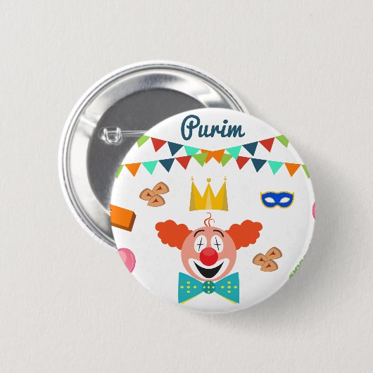 purim ronde button 5,7 cm (Voorkant /achterkant)