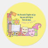 Purim Ronde Sticker (Voorkant)