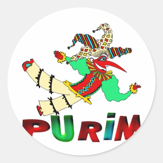 Purim Ronde Sticker (Voorkant)