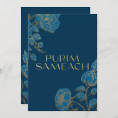 Purim Sameach met bloemen voor mishloach manot Feestdagenkaart (Voorkant / Achterkant)