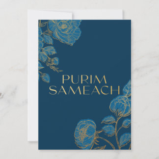 Purim Sameach met bloemen voor mishloach manot Feestdagenkaart