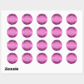 Purim Sameach Sparkle Glitter Roze Ronde Sticker (Vel)