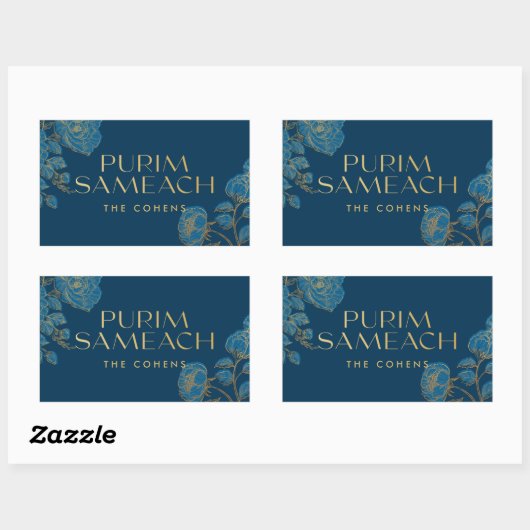 Purim Sameach sticker labels voor mishloach manot (Vel)
