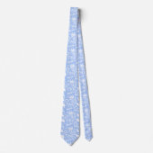 Purim stropdas in blauw en wit met Hebreeuwse 'Hap (Voorkant)