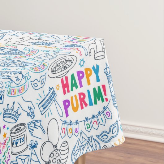 Purim Table Cloths - Drie verschillende grootten - Tafelkleed (Voorbeeld)