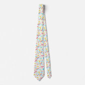 Purim Tie with Hebrew "Happy Purim" Text Stropdas (Voorkant)