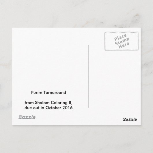 Purim Turnthrough Briefkaart (Achterkant)