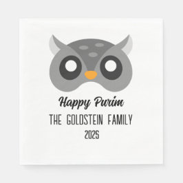 Purim uil masker gemaskerd kostuum servet