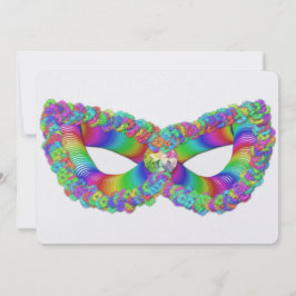 Purim Vashti's masker bloemen koningin kroon plat Feestdagenkaart