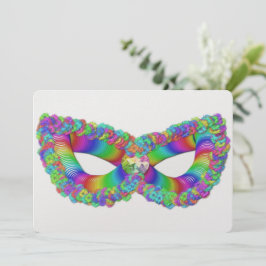 Purim Vashti's masker bloemen koningin kroon plat Feestdagenkaart