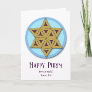 Purim voor geheime vriend Hamantaschen Magen David Kaart