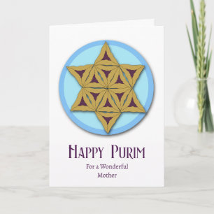 Purim voor Moeder Hamantaschen Magen David Kaart