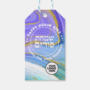 Purim Waterverf Agate Corporate Logo Gift Label Cadeaulabel