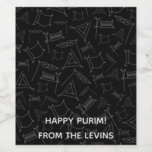 Purim Wijn Etiket (Enkel label)