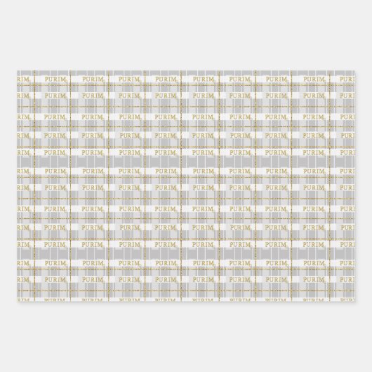 Purim Wrapping Paper Flat Sheet Set van 3 (Voorkant 3)