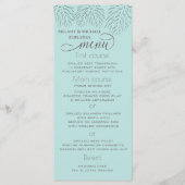 Purisblauw met romantische koraalkalligrafie menu (Voorkant)