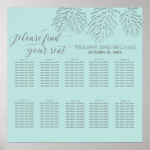 Purisblauw met romantische koraalkalligrafie poster (Voorkant)