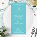 Purist Blauw Eenvoudig Elegant 4x9 Bruiloft Menu<br><div class="desc">Purist Blauw Eenvoudig Elegant 4x9 Bruiloft Menu</div>