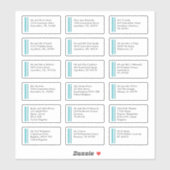 Purist Blue Line Individuele naam Adres Verzending Sticker (Vel)