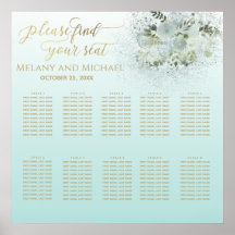 Purist blue ombre romantic floral gold calligraphy