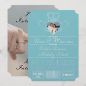 Purist Blue Save the Date Claddagh Foto Lijst (Voorkant / Achterkant)