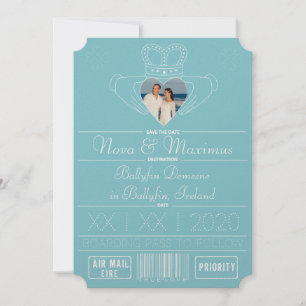 Purist Blue Save the Date Claddagh Foto Lijst