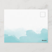 Purist Blue Waterverf Geometrisch Sla de datum op Briefkaart (Achterkant)