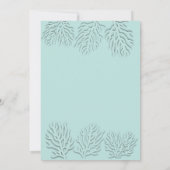 Puristisch blauwe geprègede romantische koraal cal kaart (Achterkant)