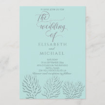 Puristisch blauwe geprègede romantische koraal cal