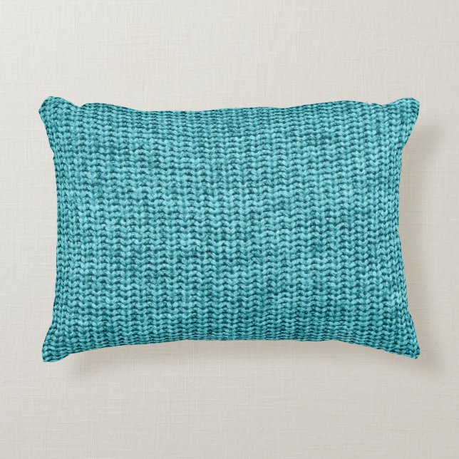 Puristische blauwe textuur accent kussen (Voorkant)