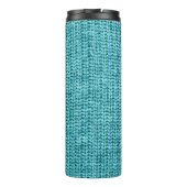 Puristische blauwe textuur thermosbeker (Achterkant)