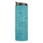 Puristische blauwe textuur thermosbeker (Geroteerd rechts)