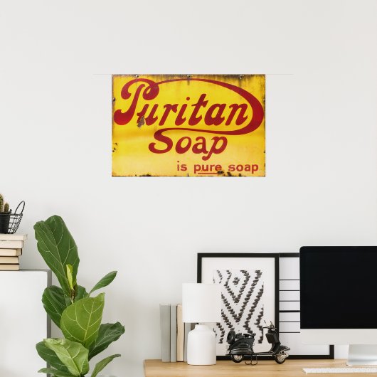 Puritan Soap,  Enamel Sign. Poster (Thuiskantoor)
