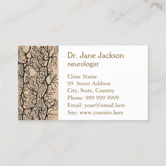 Purkinje Neuron Tekening - Neuroloog Visitekaartje (Achterkant)