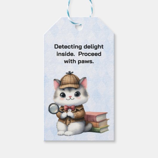 Purlock Holmes Detective Kitten Cadeaulabel (Voorkant)