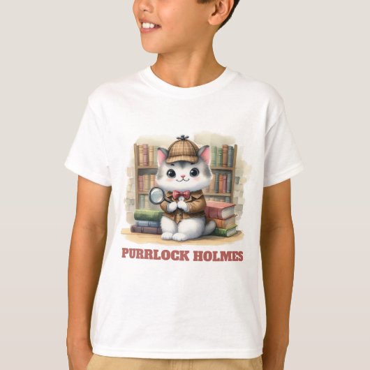 Purlock Holmes Kitten Detective T-shirt (Voorkant)
