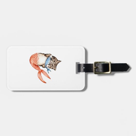 Purmaid Cat Mermaid Bagagelabel (Voorkant horizontaal)